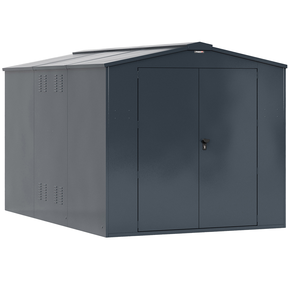 Asgard Gladiator 7 x 11ft Double Door Grey High Security Apex Garden Shed Image 1