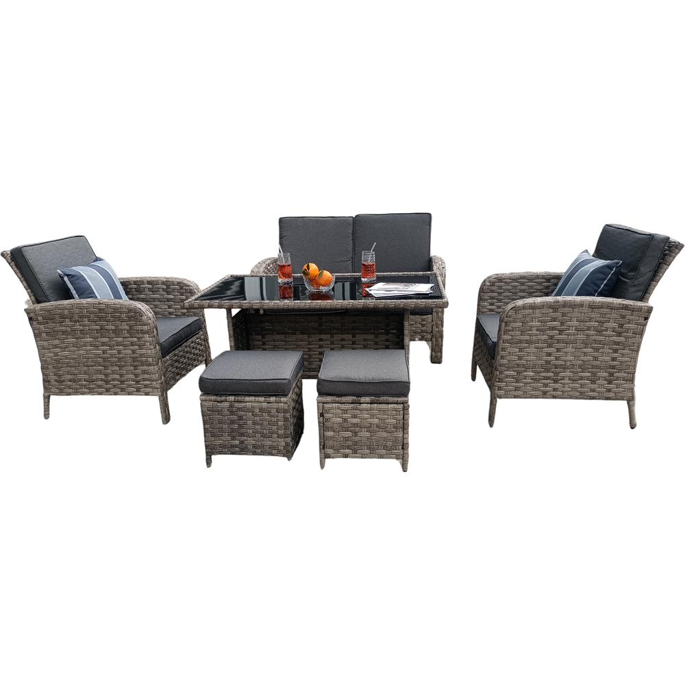 Outdoor Living Dorchester 6 Seater Rattan Wicker Garden Dining Set Image 4