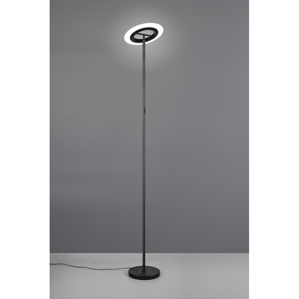 TRIO Samba Matt Black LED Floor Lamp with Remote Control Image 9