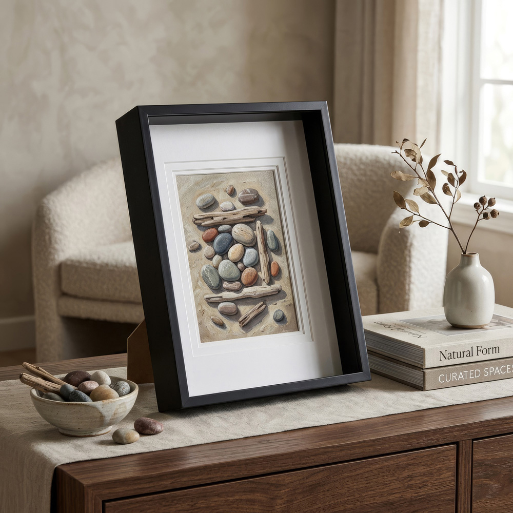 Nicola Spring Black 3D Deep Box Photo Frame with White Mount 8 x 12 inch 5 Pack Image 5