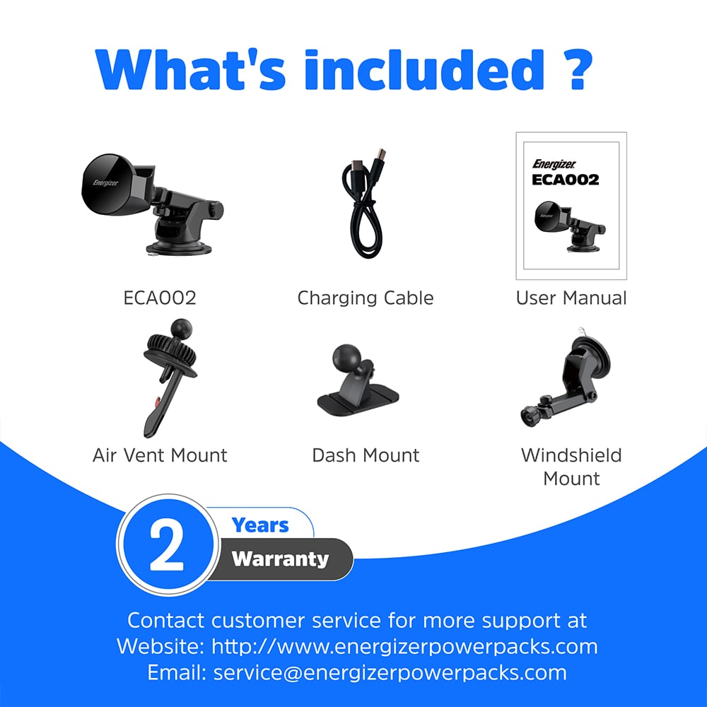 Energizer Black In-Car Magnetic QI Wireless iPhone and AirPod Charger Image 9