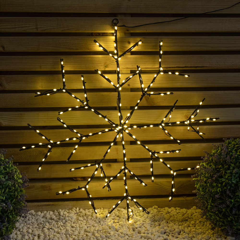 Samuel Alexander 196 Warm White LED Light-Up Twinkling Christmas Snowflake 61cm Image 1