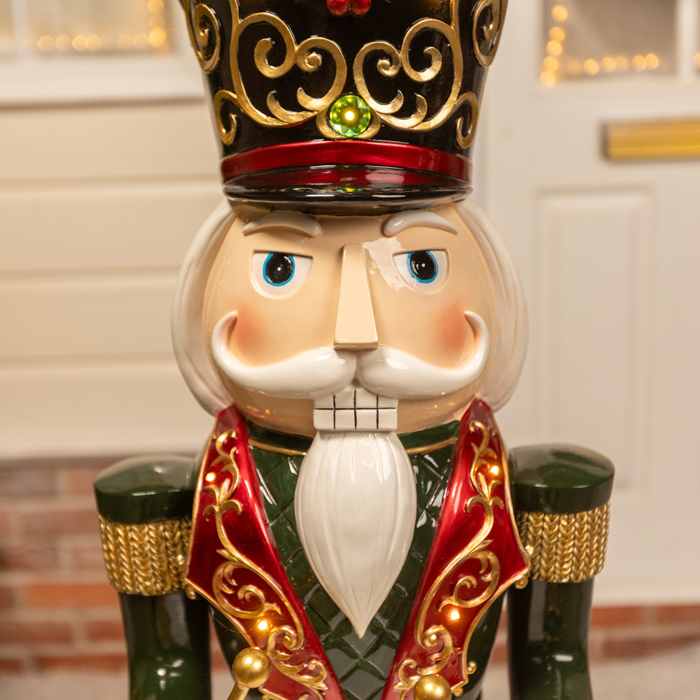 The Christmas Centre Red and Green LED Lights Traditional Nutcracker Soldier Drummer 4ft Image 7