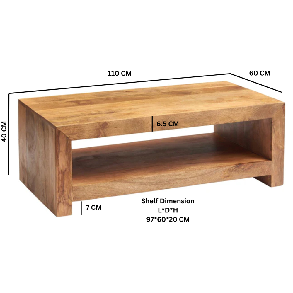 Brooklyn Napoli Toko Single Shelf Light Mango Large Coffee Table Image 4