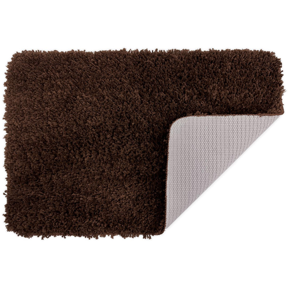 Allure Bath Fashions Coffee Microfibre Shaggy Bath Mat 40 x 60cm Image 3