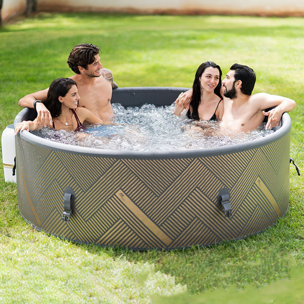 MSpa Verto Mono-Eco 6 Person Champagne Gold Geometric Pattern Inflatable Hot Tub Image 8