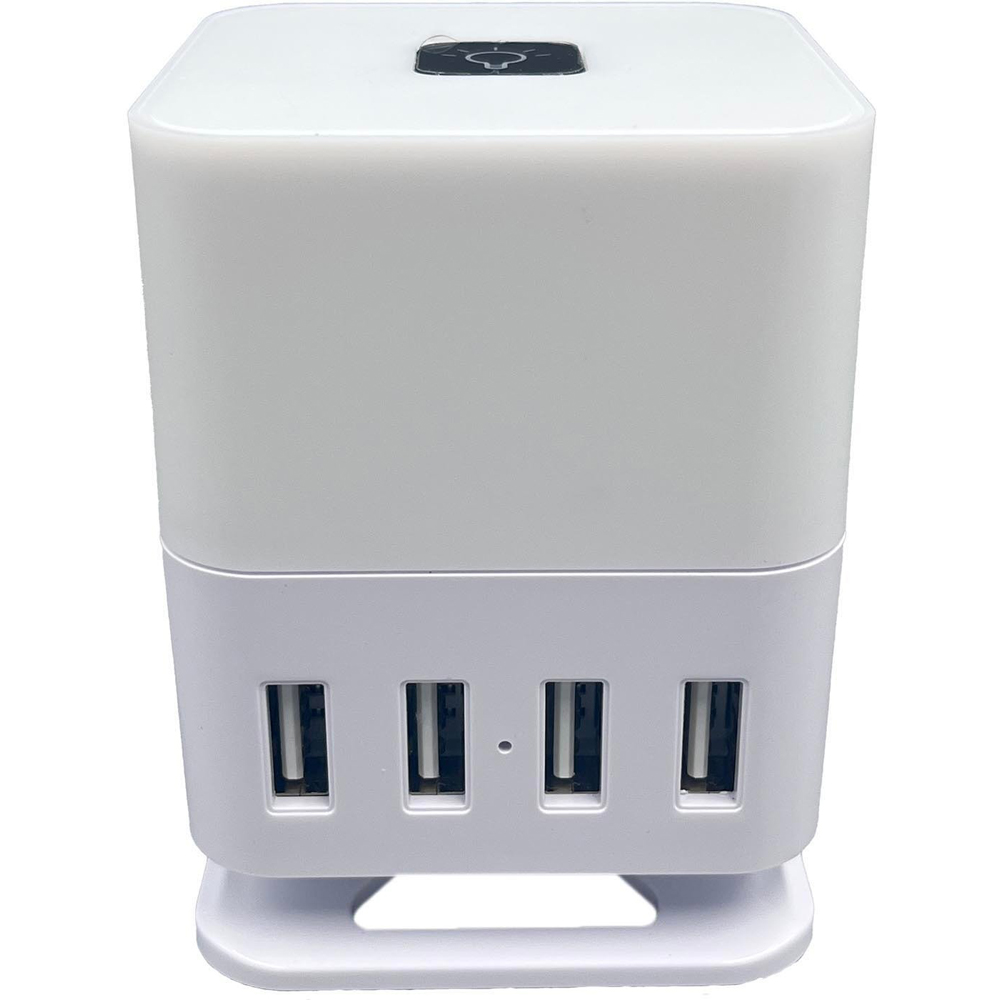 White 4 USB Light Up Charging Stand Image 1