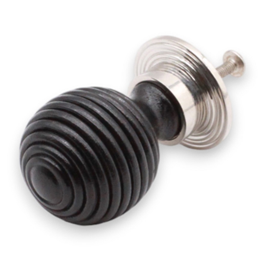 Spira Brass Ebonised Preston Polished Nickel Cupboard Knob 38mm Image 3
