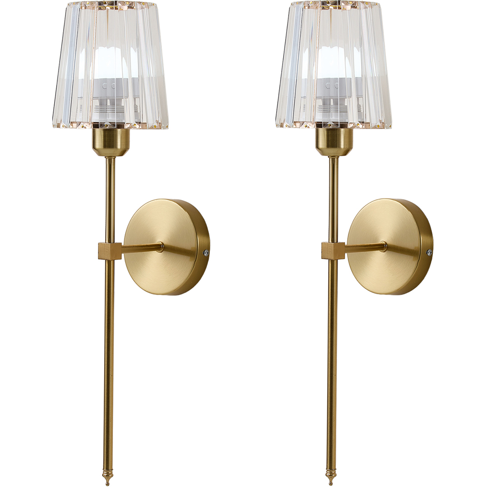 Living and Home Gold Glass LED Wall Sconce with Remote 2 Pack Image 4