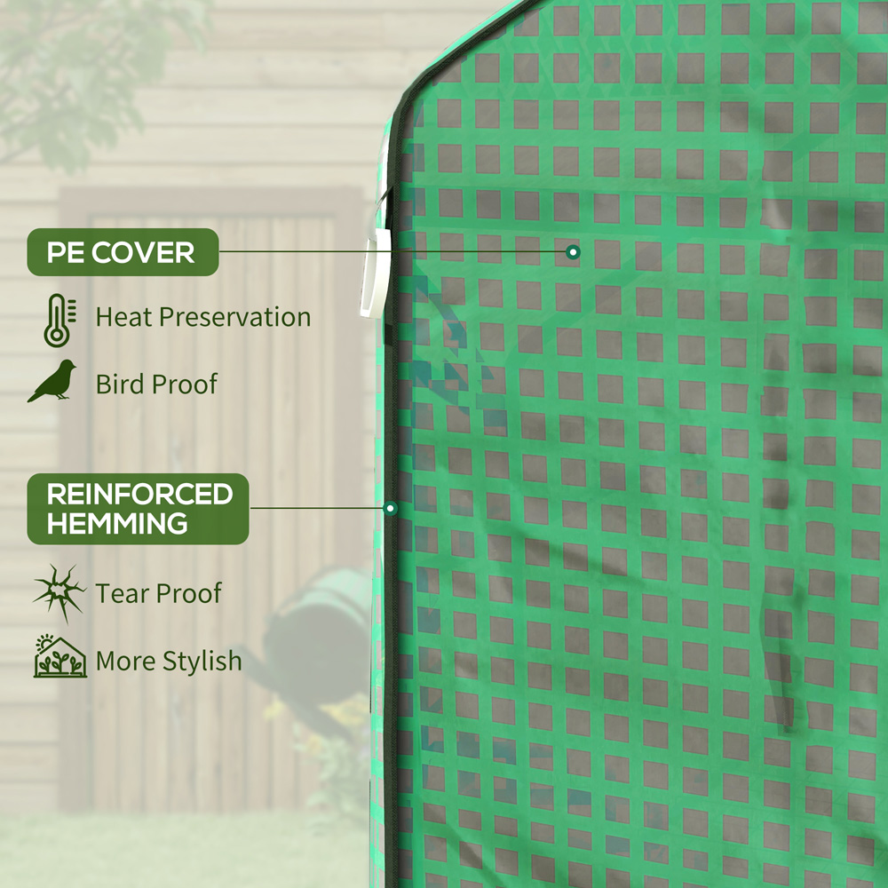 Outsunny Green PE 4.5 x 2.3ft Replacement Greenhouse Cover Image 4