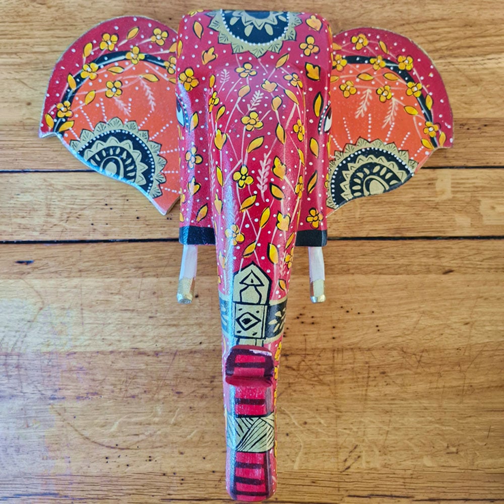 Inspirational Gifting Mango Wood Elephant Head Wall Art 36 x 36cm Image 4