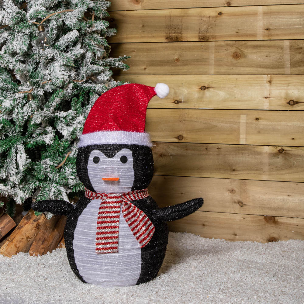 Samuel Alexander Penguin with Red Santa Hat Pop Up LED Christmas Decoration 70cm Image 4