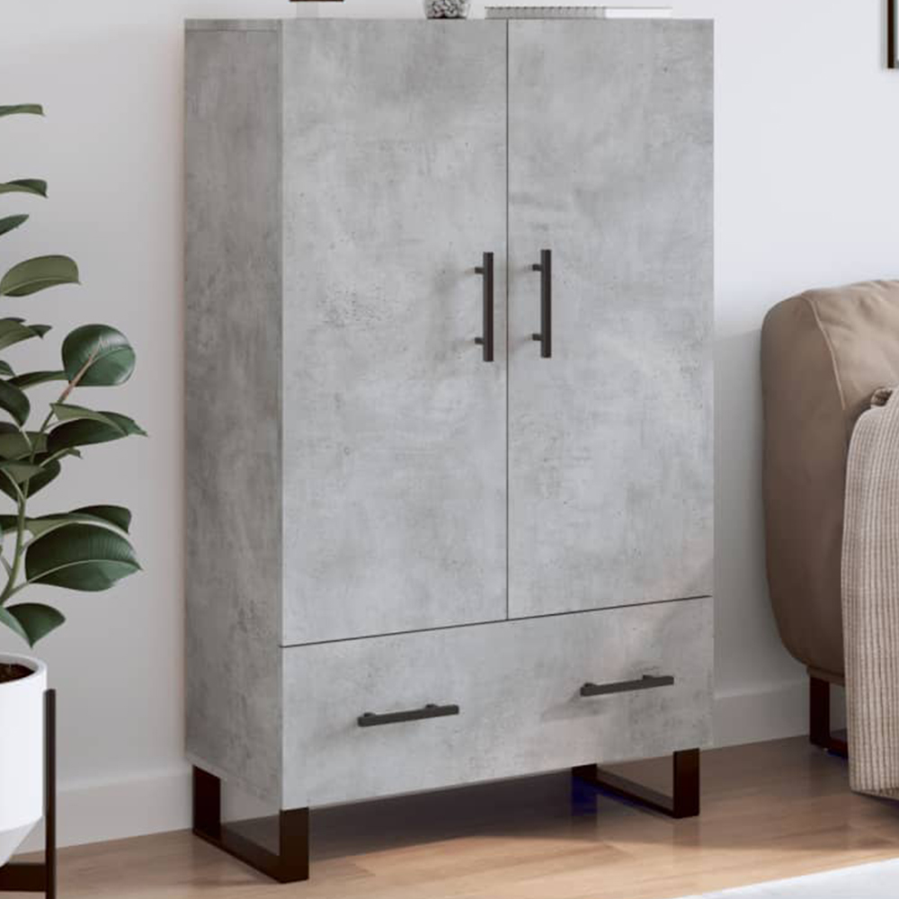 vidaXL 2 Door Single Drawer Concrete Grey Highboard Image 1