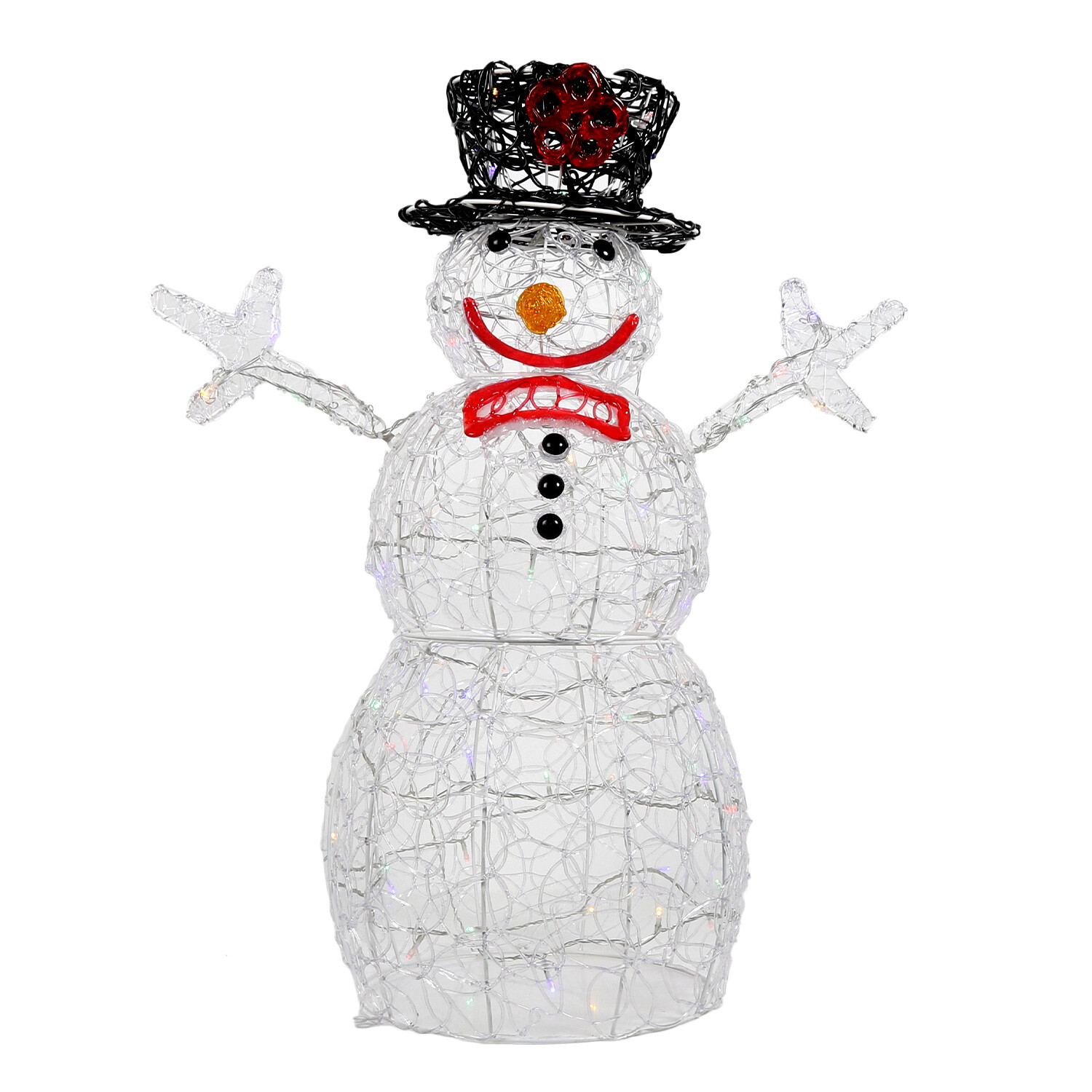 LED Outdoor Acrylic Snowman - White Image 2
