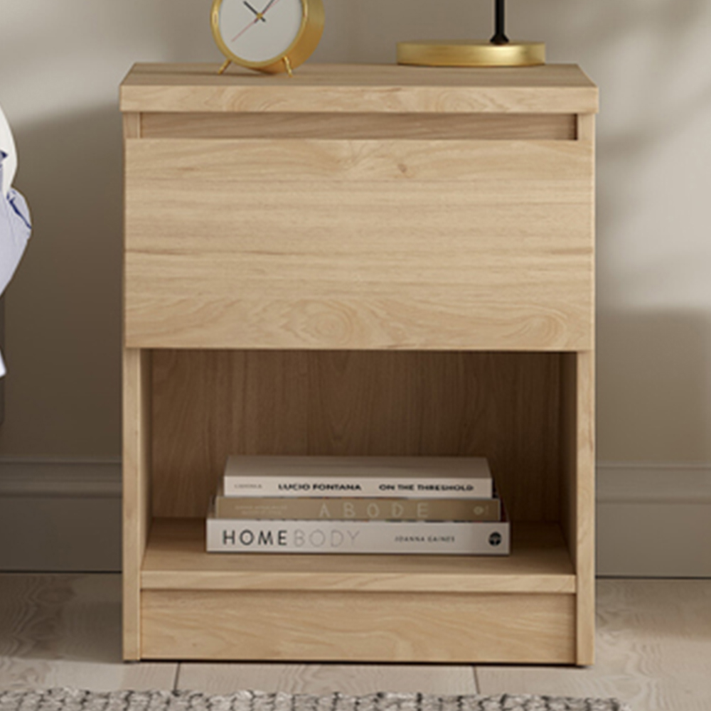 Florence Single Drawer Single Shelf Jackson Hickory Oak Bedside Table Image 1