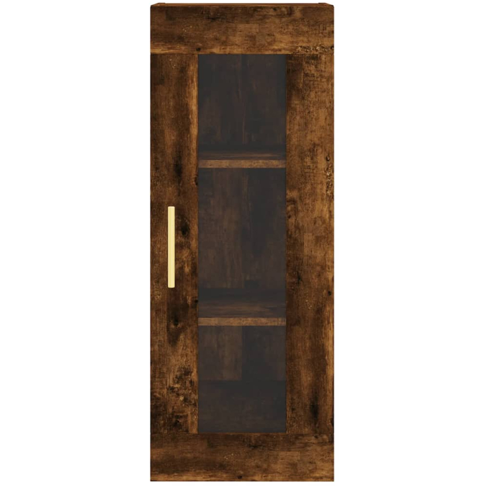 vidaXL Single Glass Door 2 Drawer 2 Shelf Smoked Oak Highboard Image 8