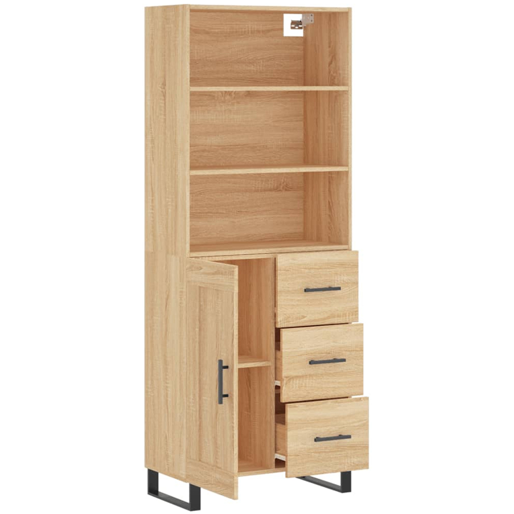vidaXL Single Door 3 Drawer 3 Shelf Sonoma Oak Highboard Image 4