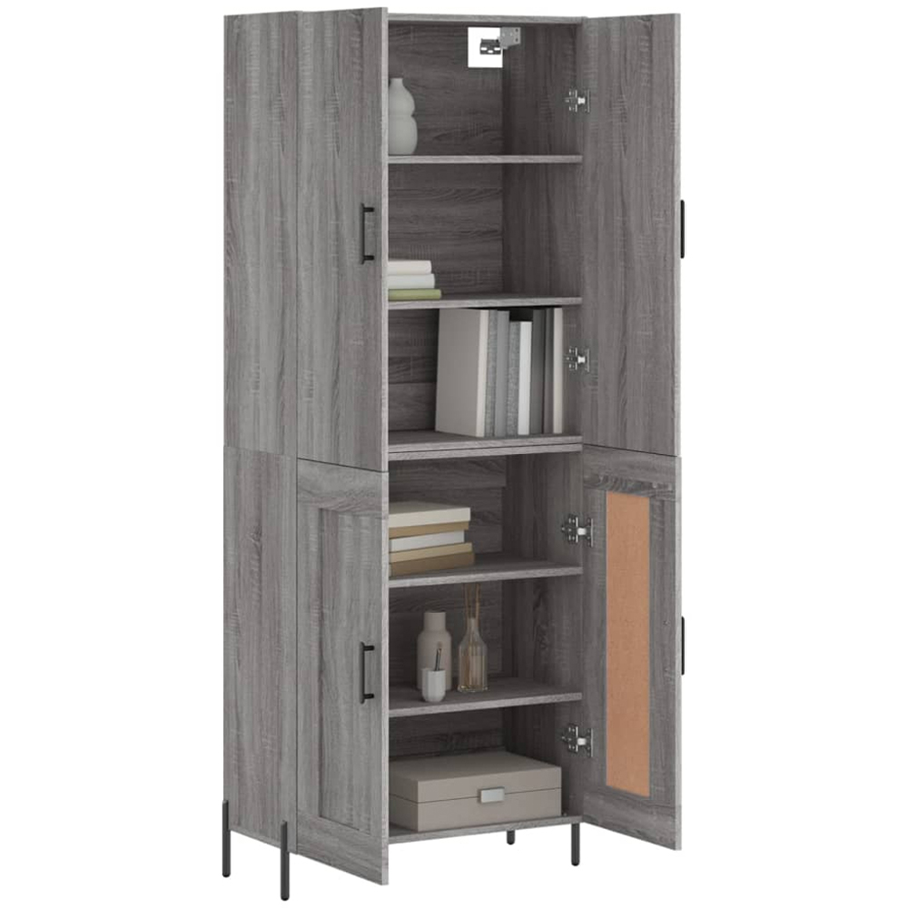 vidaXL 4 Door Grey Sonoma Highboard Image 3
