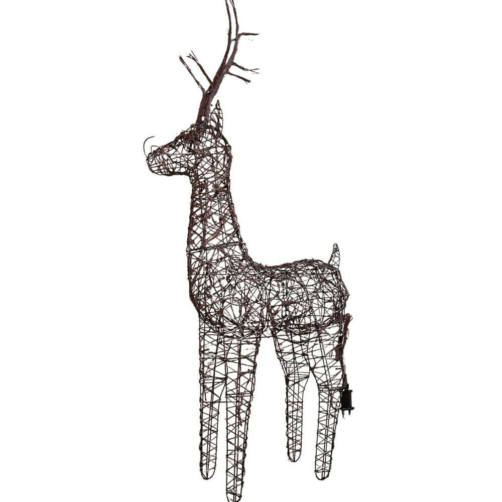 Samuel Alexander Brown Standing Wicker Reindeer LED Christmas Decoration 3.2ft Image 1