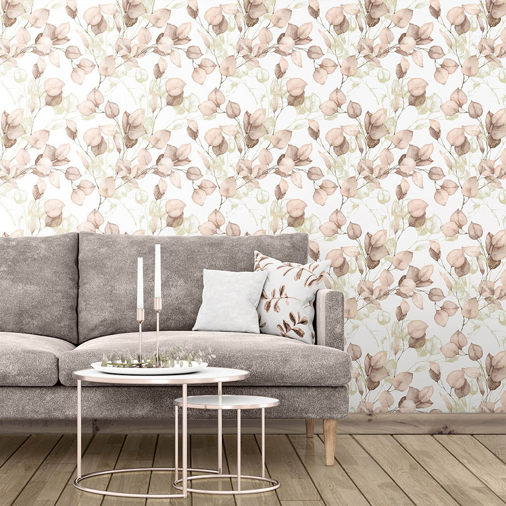 Muriva Eucalyptus Blush Wallpaper Image 3