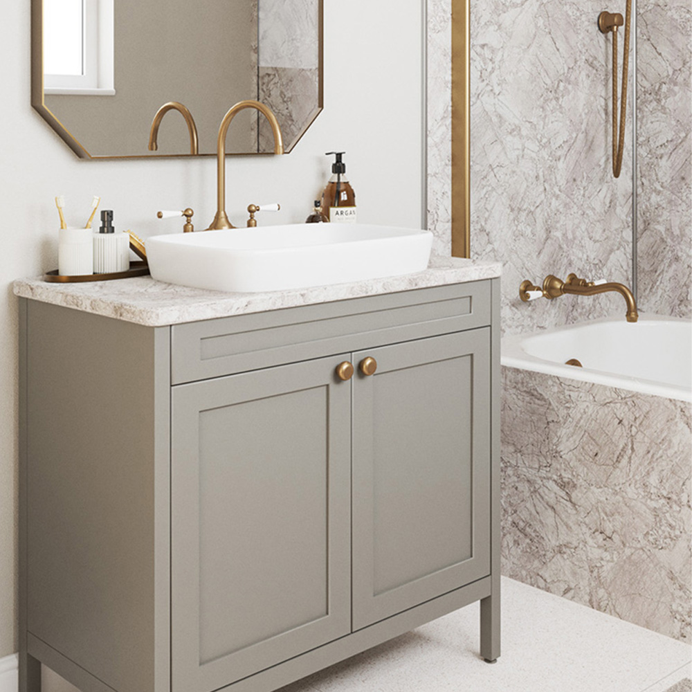 Wetwall Bianco Marble Postformed Vanity Worktop 1500 x 425 x 28mm Image 1
