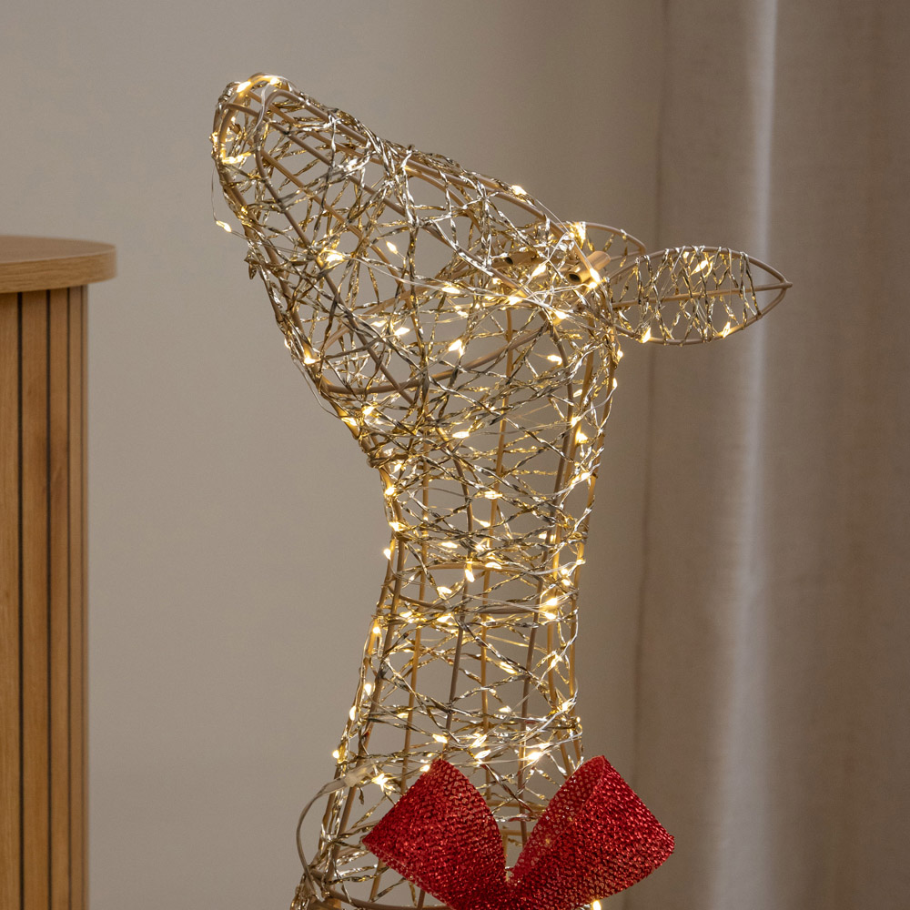 Samuel Alexander 300 Warm White LED Gold Twist Standing Reindeer Christmas Decoration 3ft Image 3