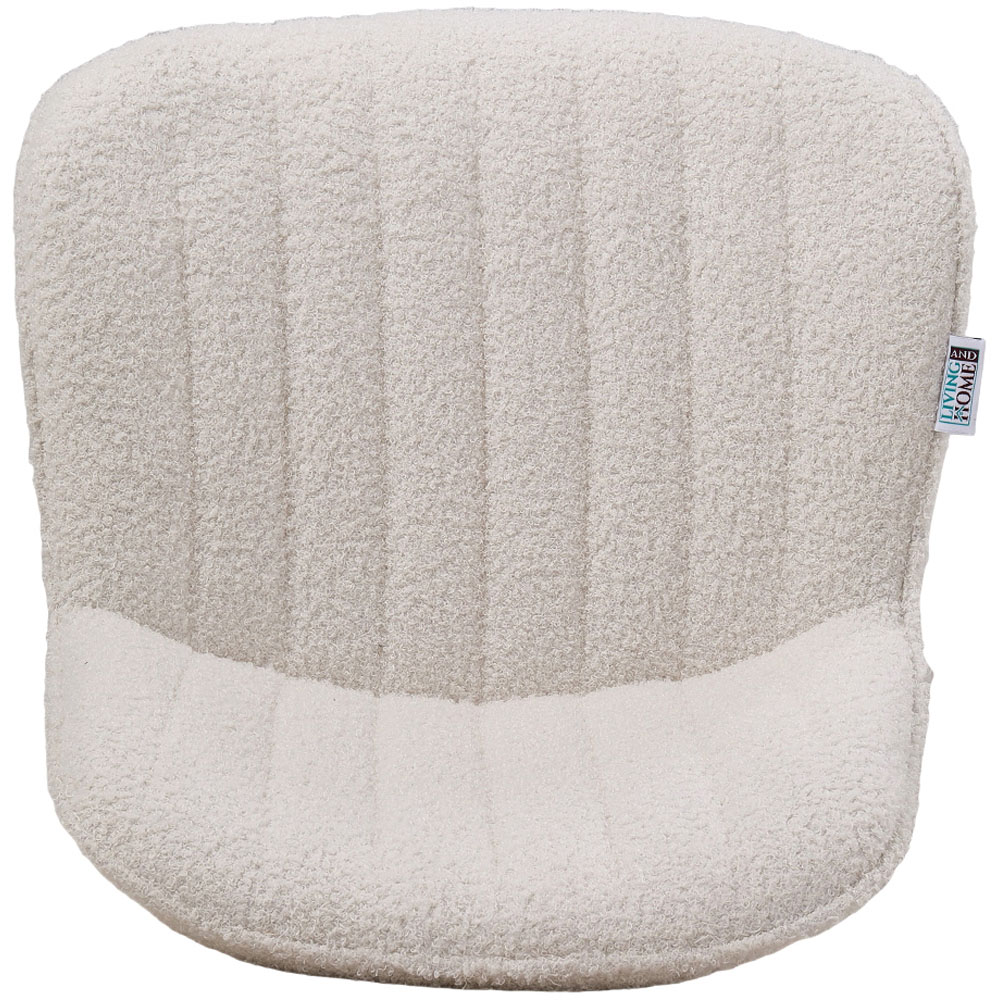 Living and Home White Sherpa Fleece Upholstered Bar Stools Set of 2 Image 3