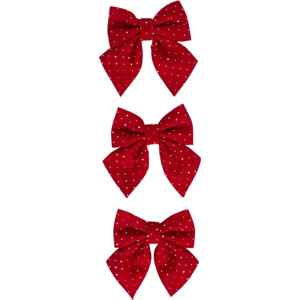 Set of 3 Decorative Bows Red Image 1