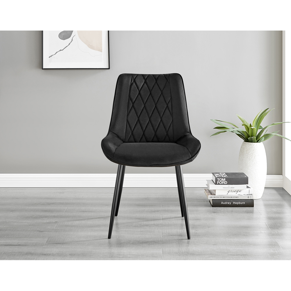 Furniturebox Fira Cesano 4 Seater Round Dining Set Black Image 5