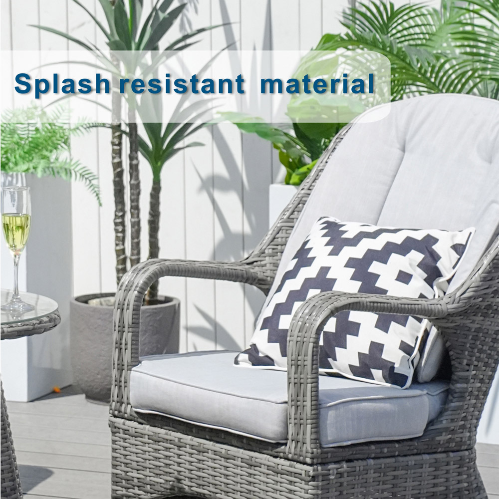 Direct Wicker 2 Seater Grey Rattan Aluminium Garden Bistro Set Image 8