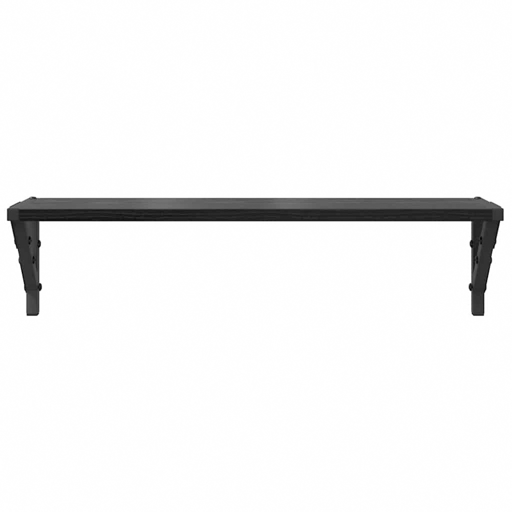 vidaXL 60 x 15cm Black Oak Wall Shelf Set of 2 Image 5