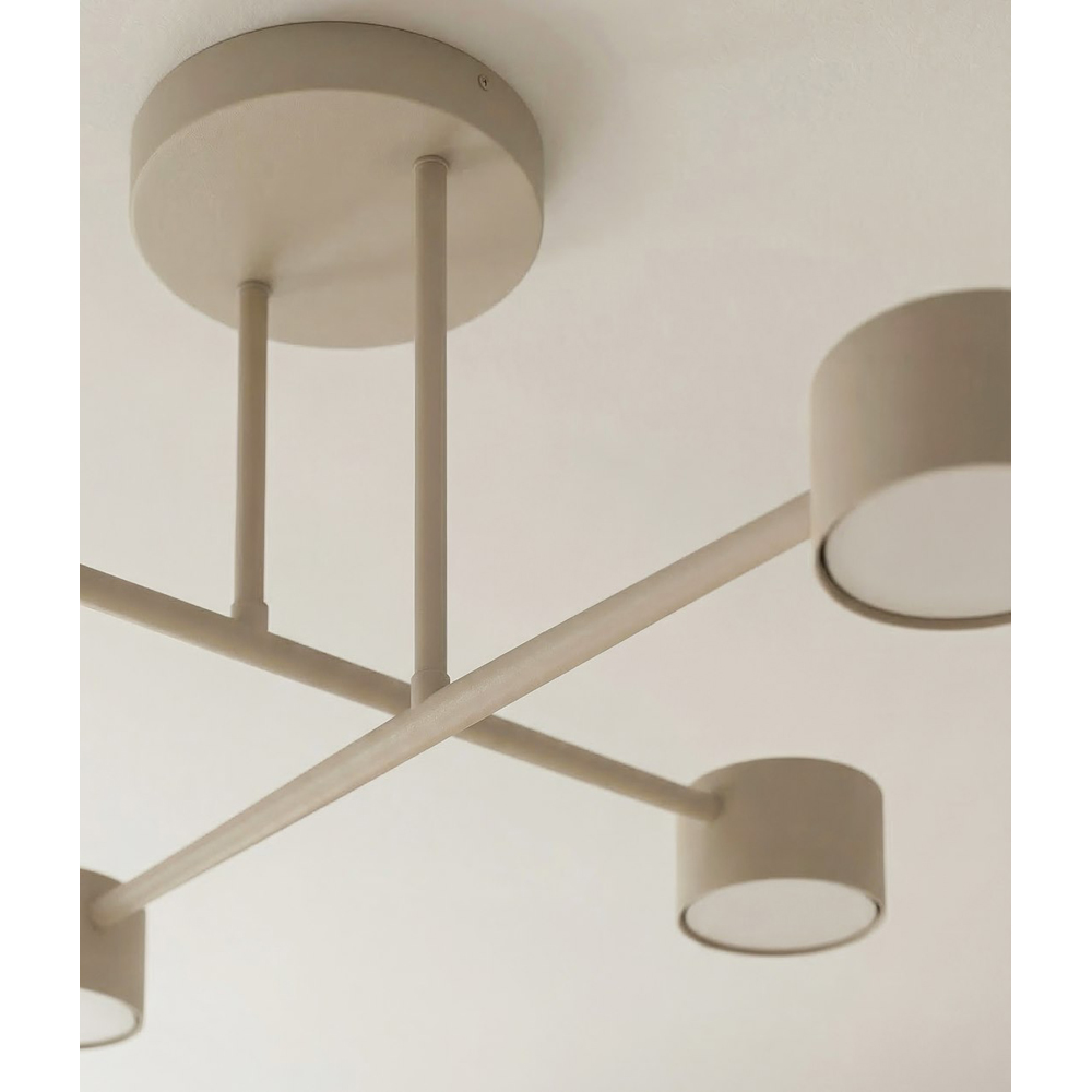 Emibig Halo 4 Light Sphere Shade Beige Cross Arm Design GX53 Ceiling Pendant Light Image 6