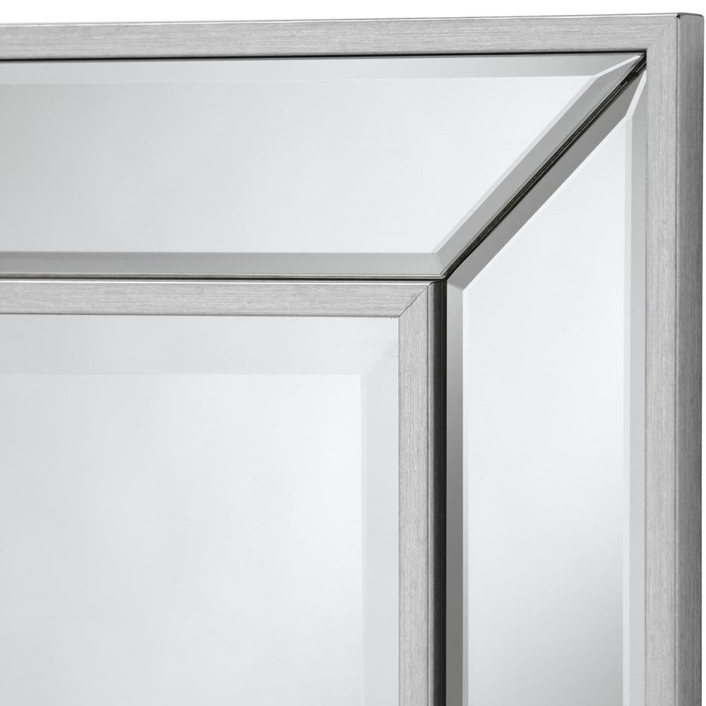 Yearn Warm Silver Angled Bevelled Wall Mirror 68 x 74.5cm Image 3