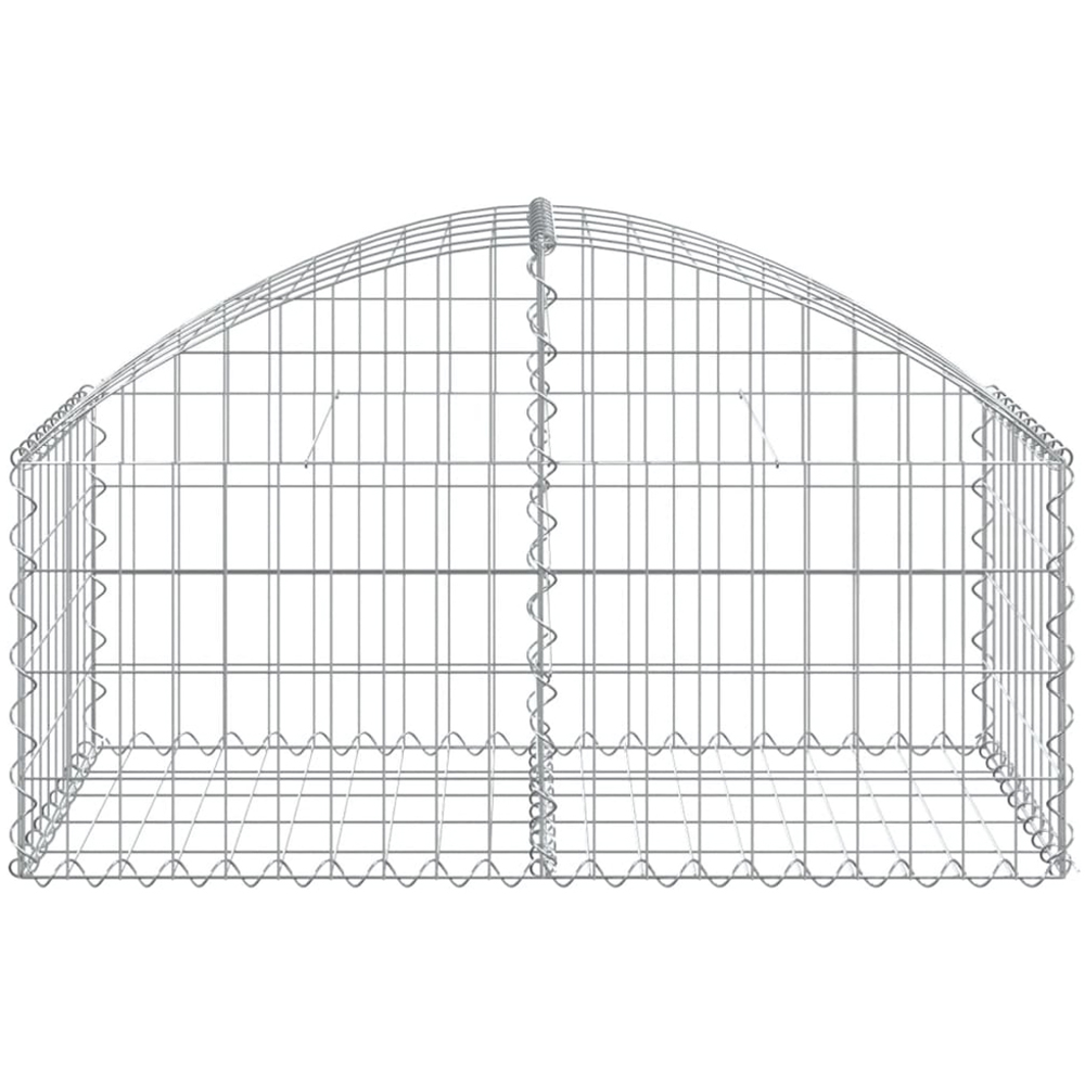 vidaXL Silver Galvanised Iron Arched Gabion Basket 100 x 50 x 40/60cm Image 2