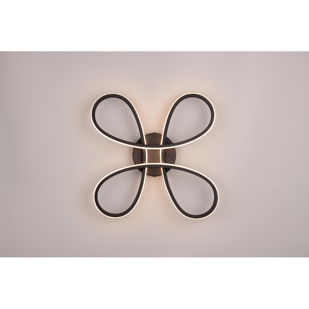 TRIO Fly Black Matt Integrated LED Ceiling Light Image 4
