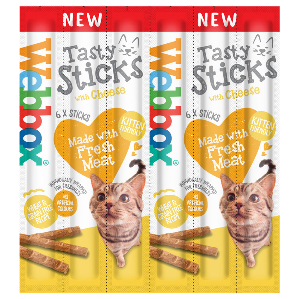 box Tasty Sticks Cat Treat with Cheese Wilko