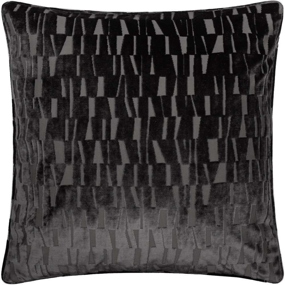 Paoletti Manhattan Charcoal Velvet Cushion 50 x 50cm Image 1
