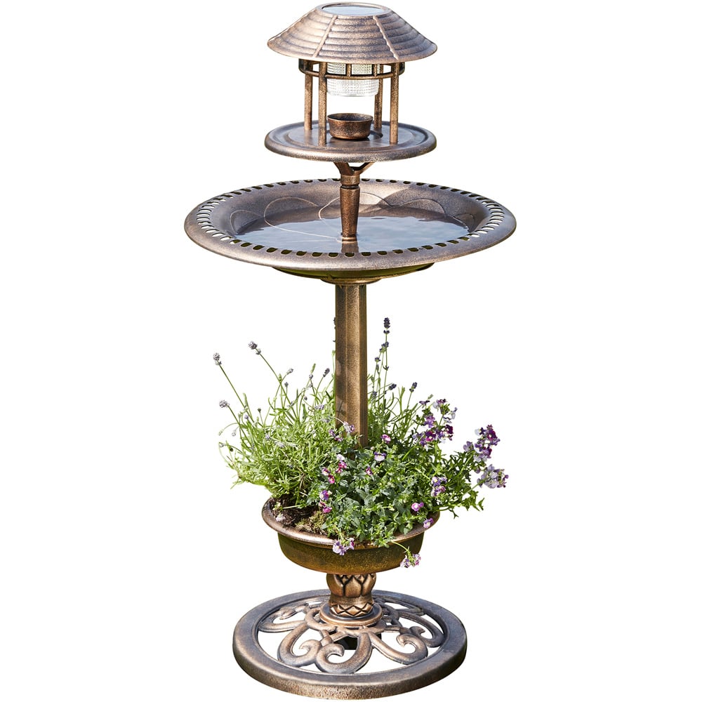 Garden Gear Bronze Bird Hotel with Solar Light Image 3