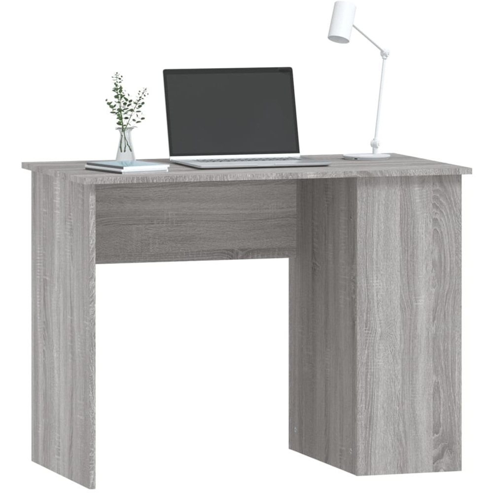 vidaXL 2 Shelf Computer Desk Grey Image 3