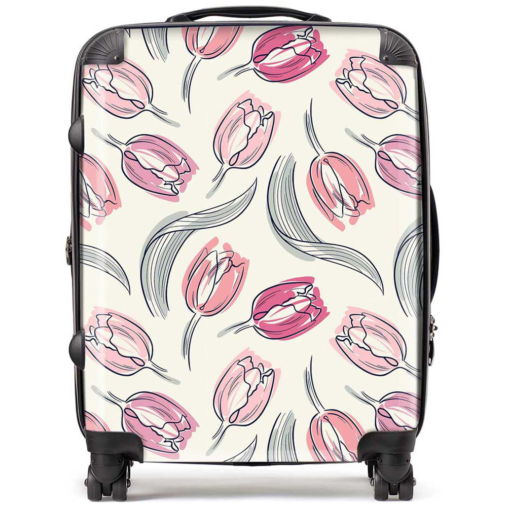 Warren Reed Designer Large Tulips Suitcase Image 1