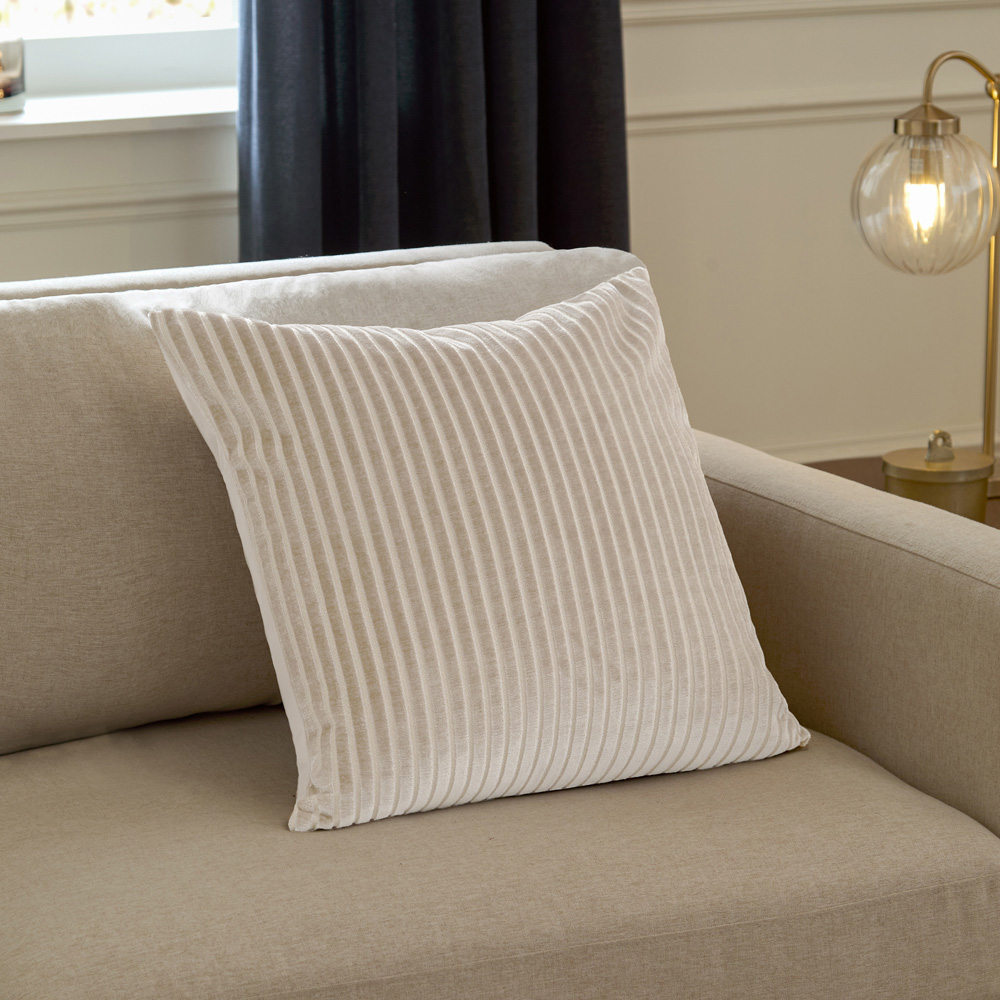 Paoletti Christmas Savoy Oyster Stripe Velvet Reversible Cushion 50 x 50cm Image 6