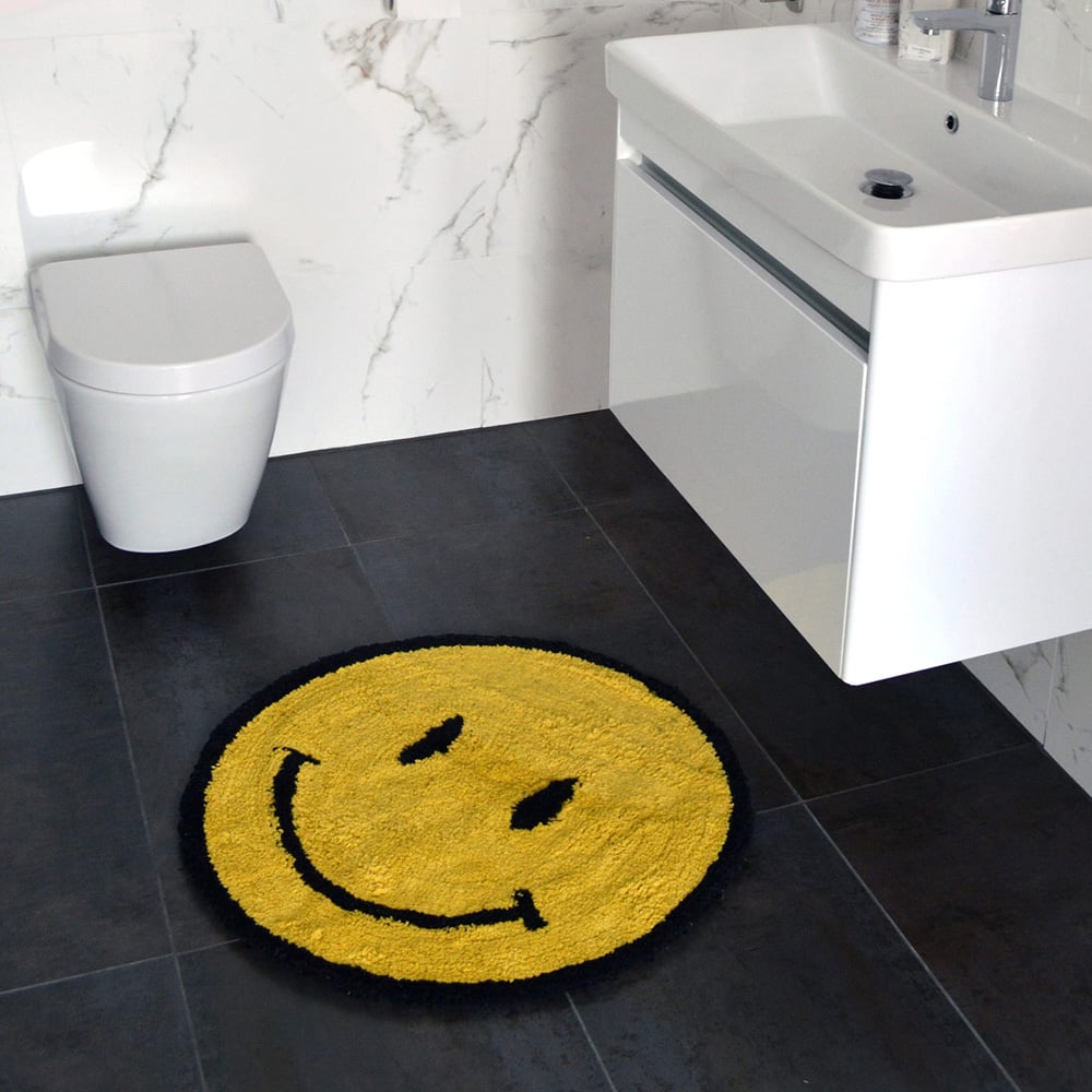 Mooky Mats Smiley Face Round Reversible Bath Mat 70cm Image 2