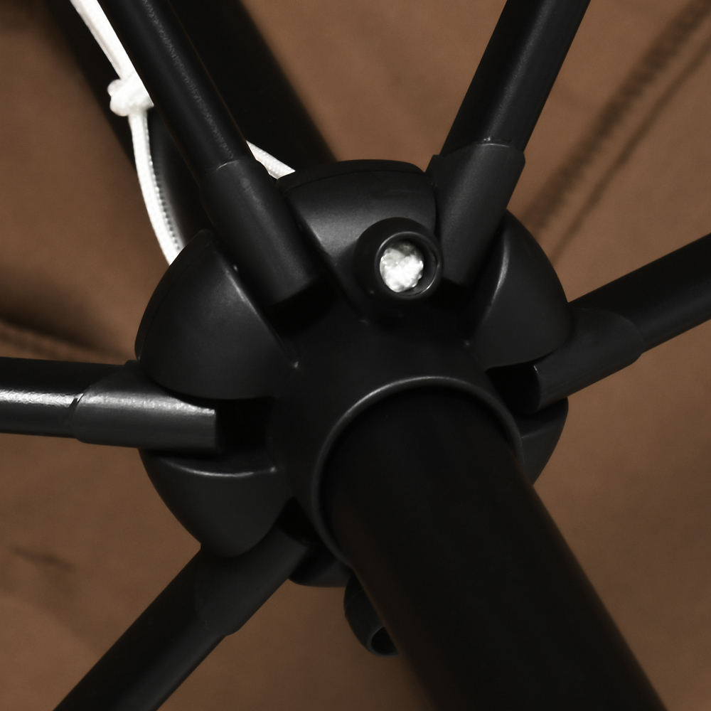Outsunny Brown Crank and Tilt Parasol 3m Image 4