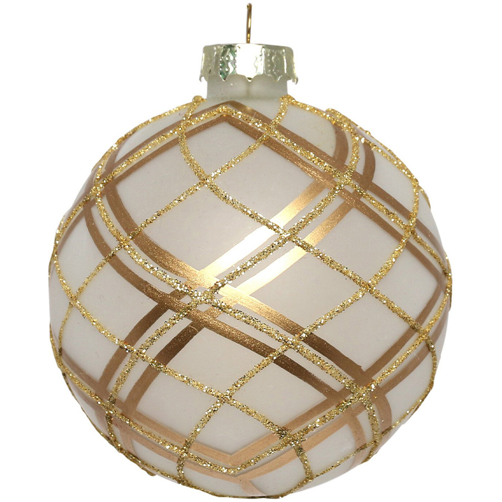 Single Grace & Glory Matte Gold Pattern Bauble in Assorted styles Image 3
