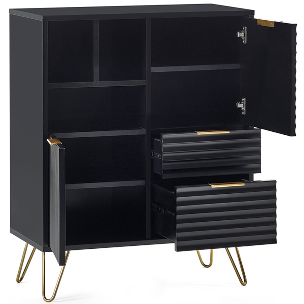 Julian Bowen Murano 2 Door 2 Drawer Matt Black Sideboard Image 4