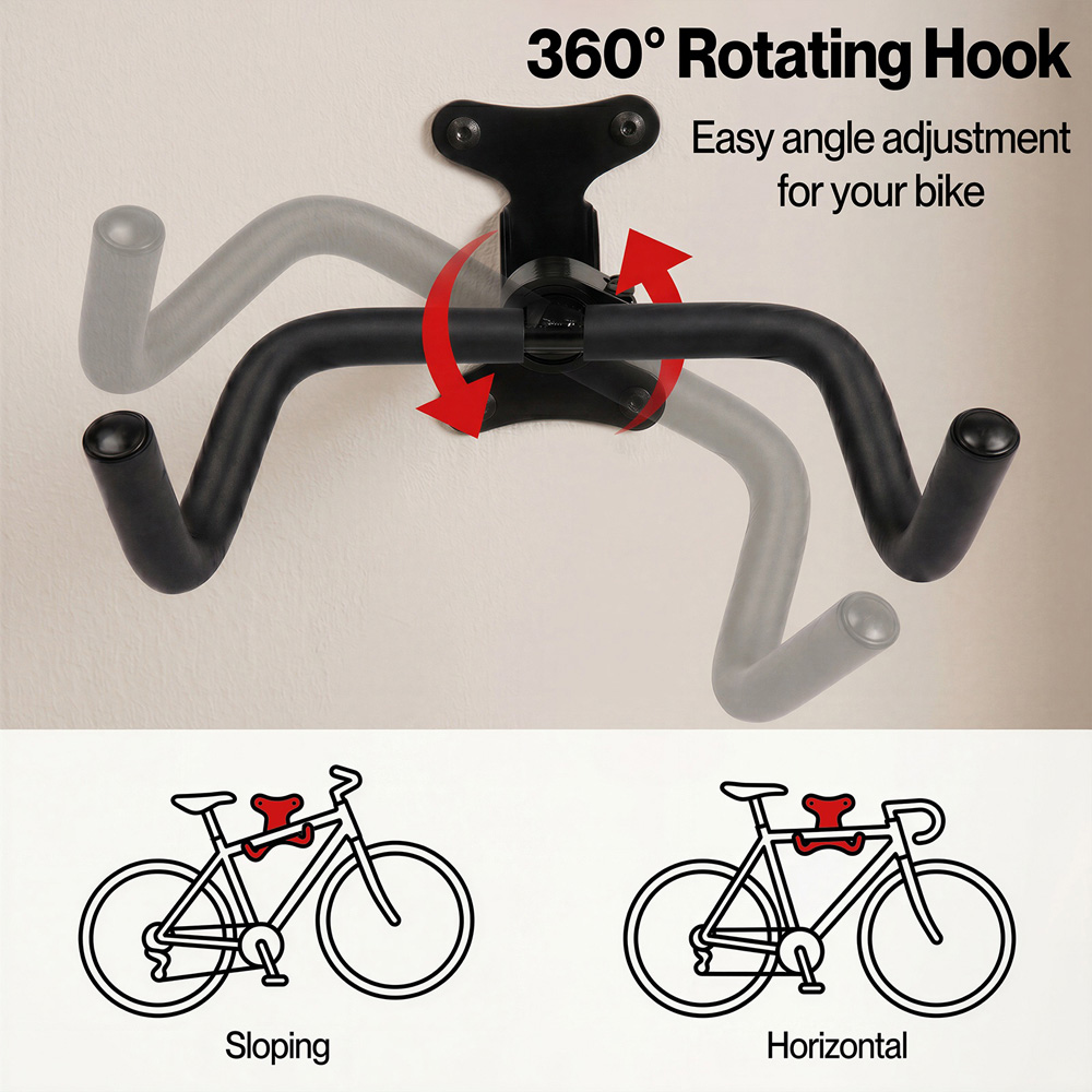 Monvelo Black Foldable Bike Wall Mount Rack Image 4