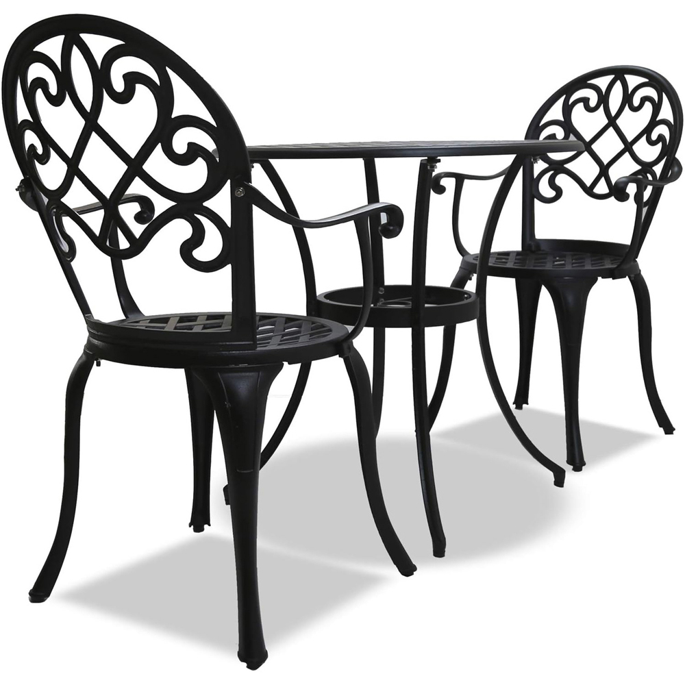 Centurion Supports Prego 2 Seater Black Aluminium Bistro Set with Table Image 8
