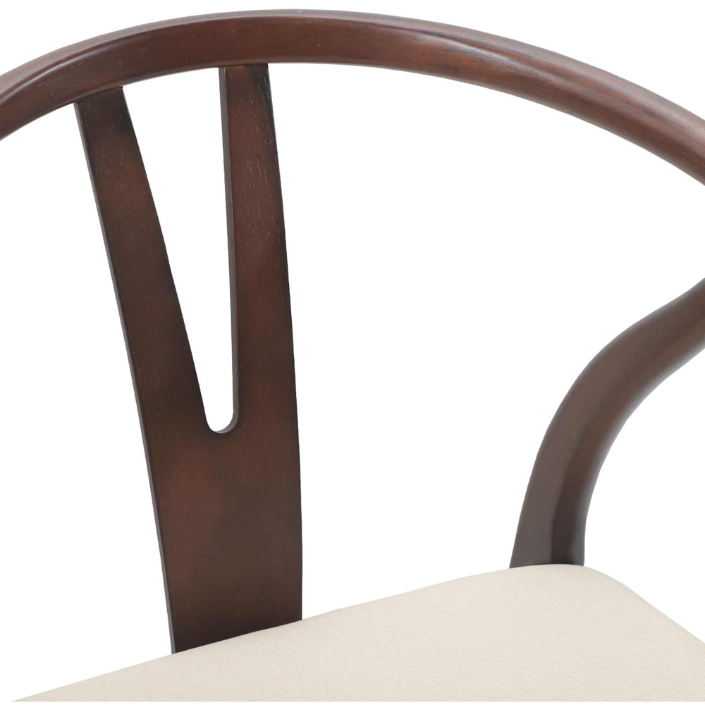 vidaXL Set of 2 Light Brown Rubberwood Vintage Dining Chairs Image 7