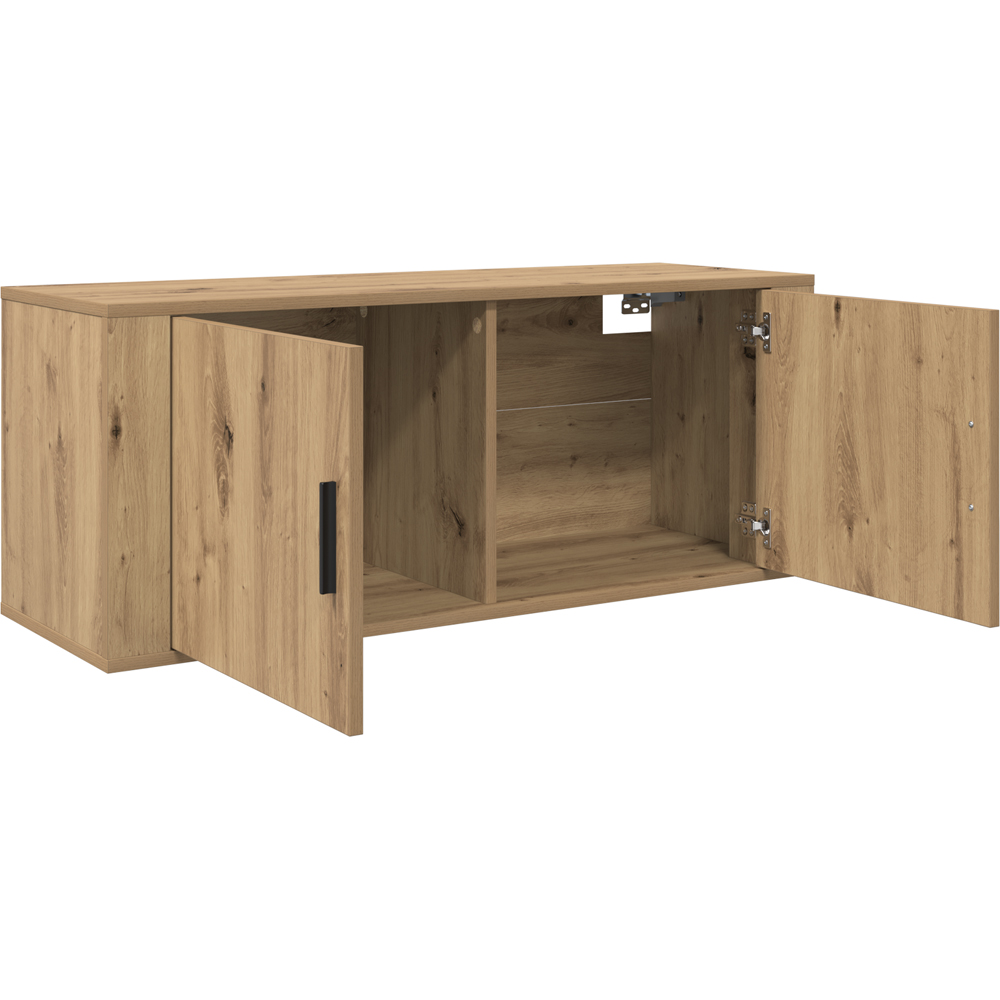 vidaXL 2 Door Artisan Oak Wall Mounted Wide TV Unit Set of 3 Image 3