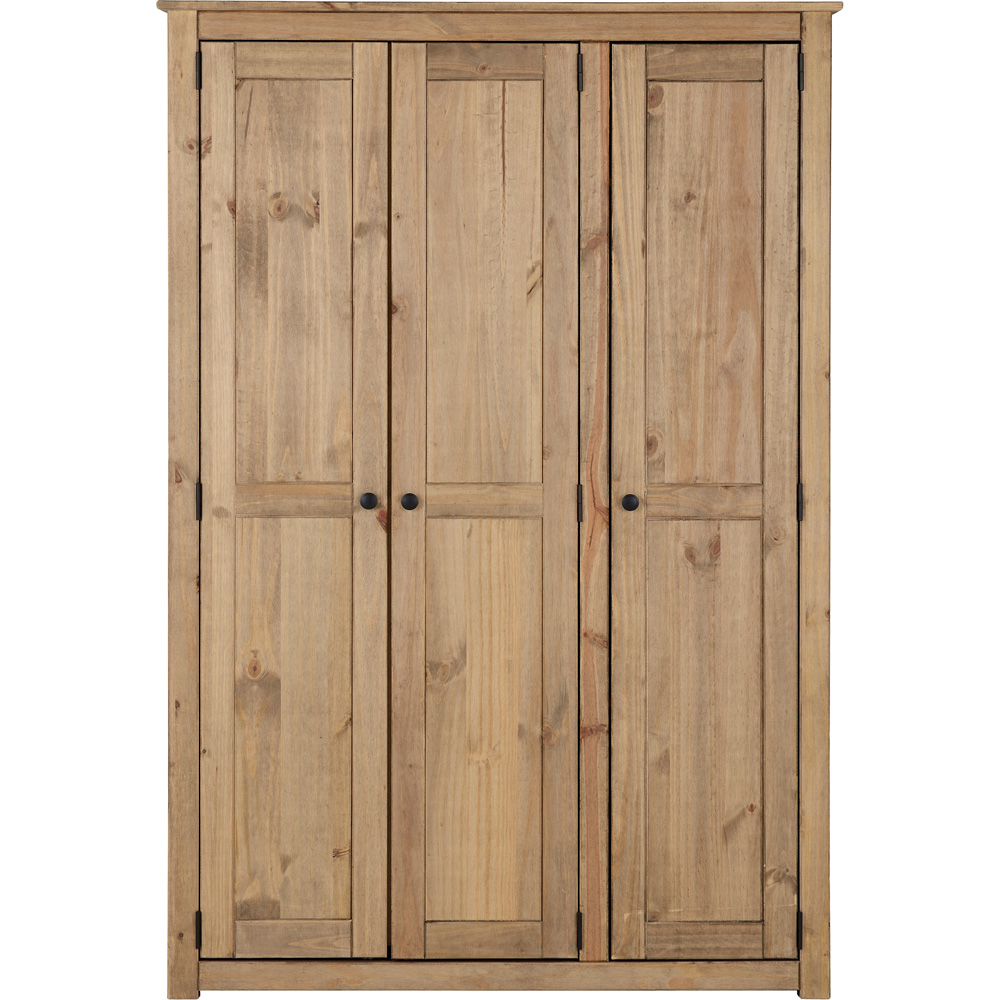 Seconique Panama 3 Door Natural Wax Wardrobe Image 3